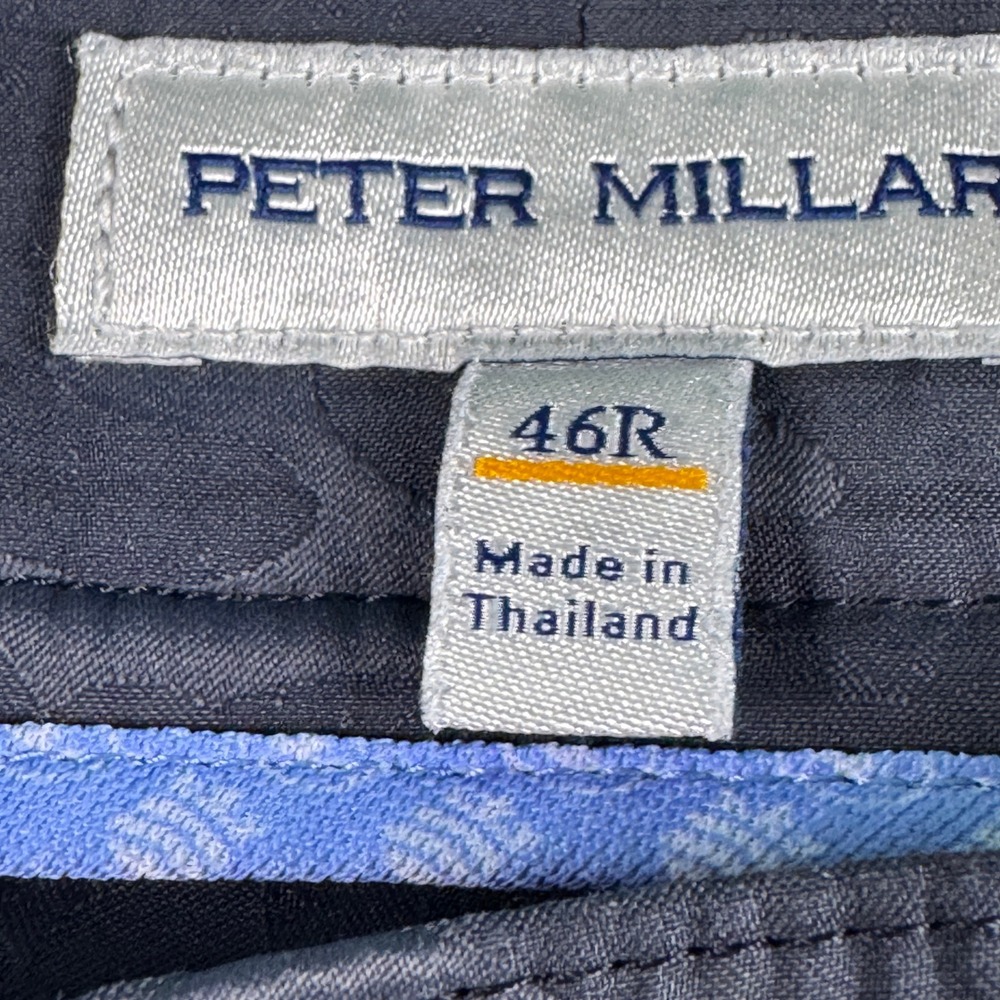 Peter Millar Mens 46R Navy Blue Camo Performance Golf Shorts Stretch Flat Front - Picture 6 of 11